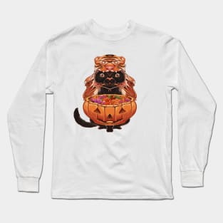 Tric or Treat with tiger costum Long Sleeve T-Shirt